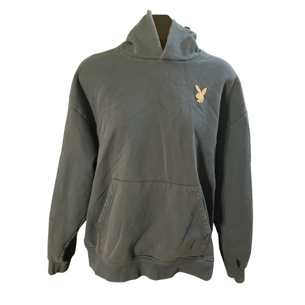 Playboy By PacSun Hoodie XL Blue Fleece Lined Sweatshirt Unisex